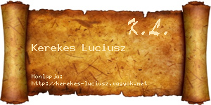 Kerekes Luciusz névjegykártya